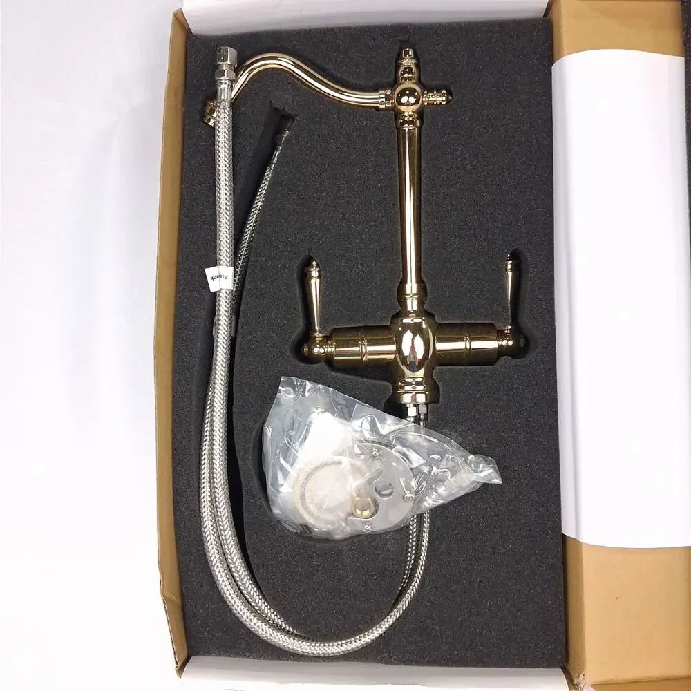 Westbrass D205-NL-01 Victorian 2-Handle Hot/Cold Water Dispenser Polished Brass